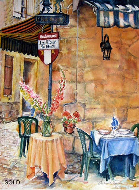 Cafe Scene-Sarlat-France